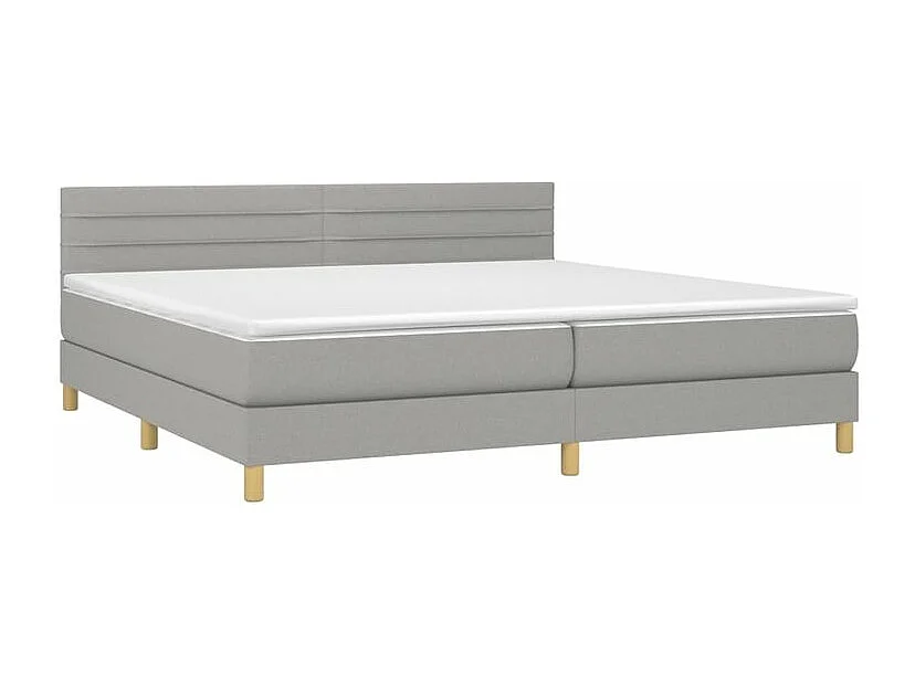Sommier à lattes de lit matelas LED Gris clair 200x200 Tissu
