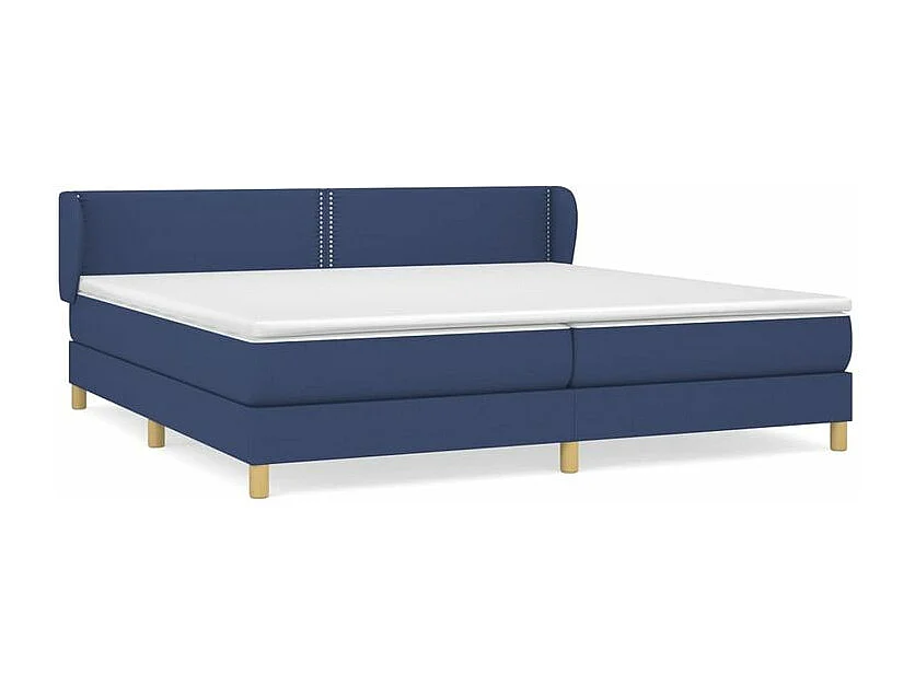 Sommier à lattes de lit avec matelas Bleu 200x200 Tissu