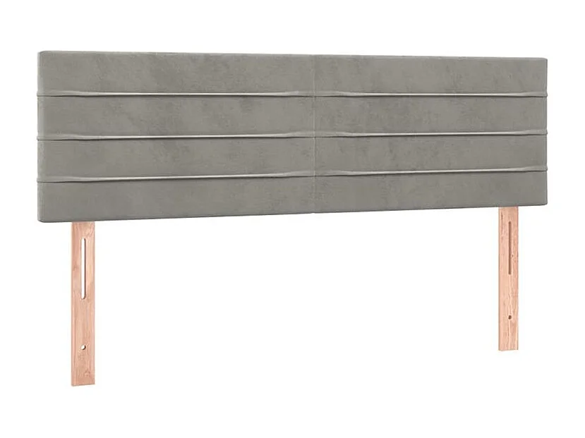Boxspring met matras fluweel lichtgrijs 140x200 cm