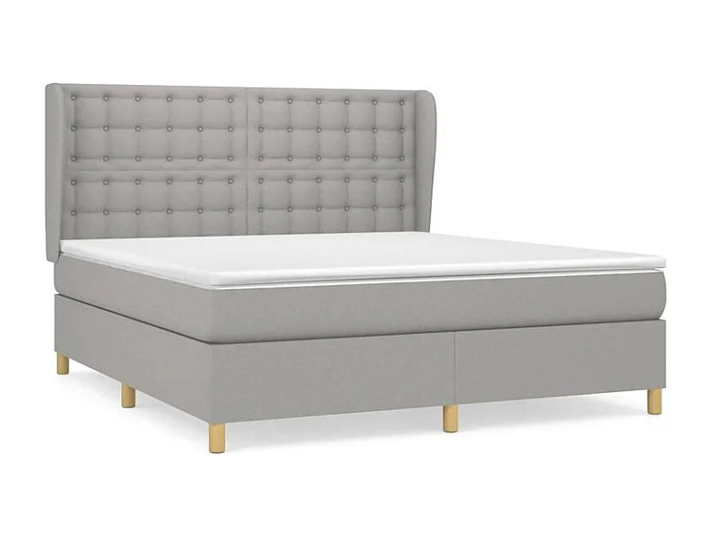Sommier à lattes de lit avec matelas Gris clair 160x200 Tissu