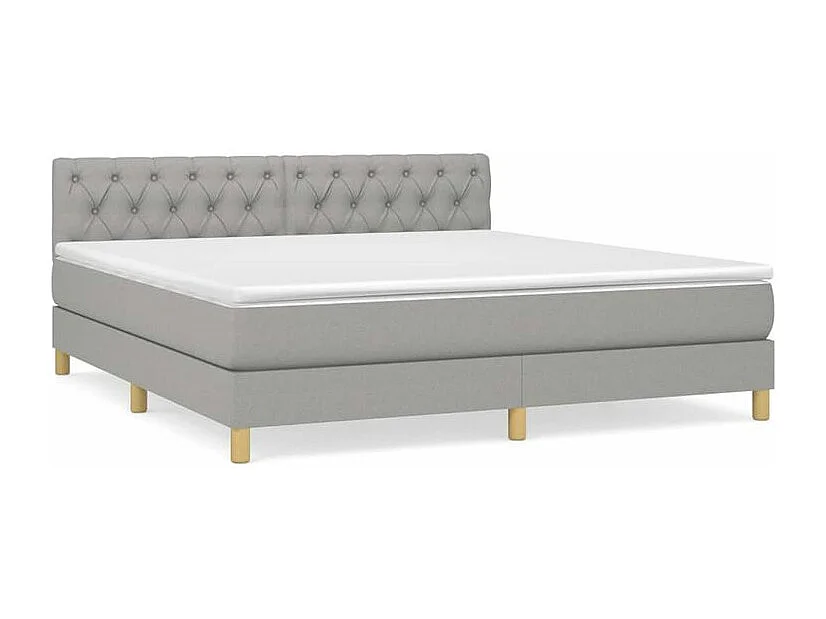 Sommier à lattes de lit avec matelas Gris clair 160x200 Tissu