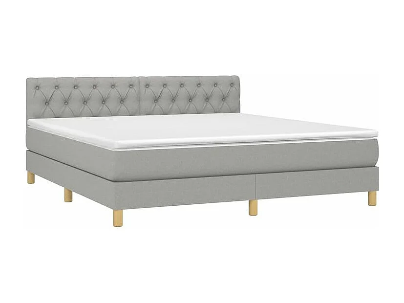 Sommier à lattes de lit avec matelas Gris clair 160x200 Tissu