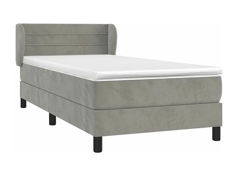 Sommier à lattes de lit et matelas Gris foncé 90x200 Velours