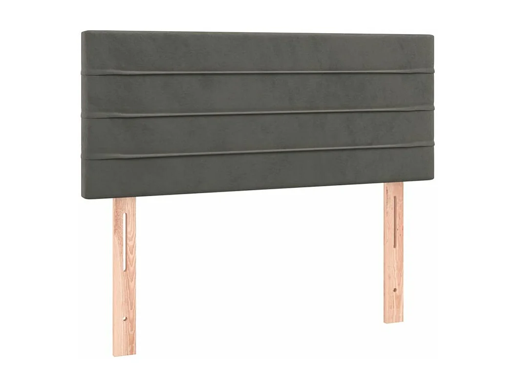 Sommier à lattes de lit et matelas Gris foncé 90x200 Velours