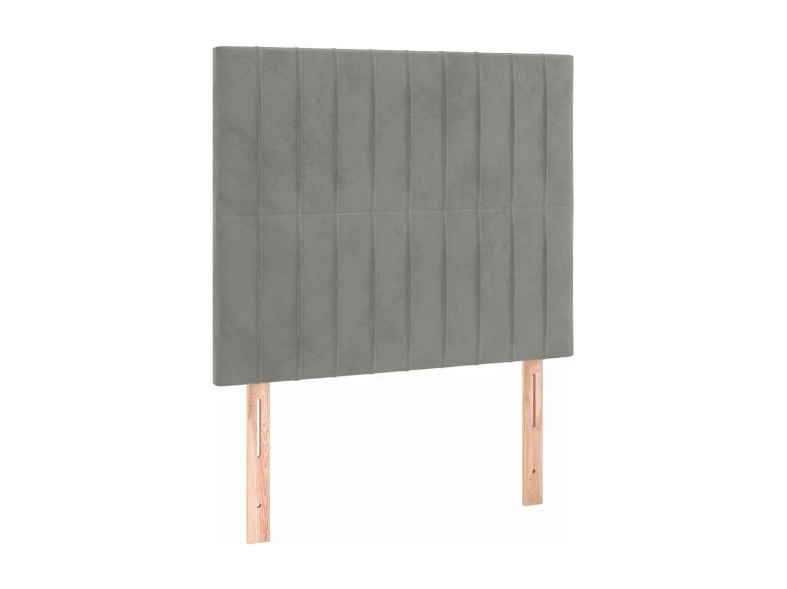 Sommier à lattes de lit et matelas Gris clair 80x200 Velours