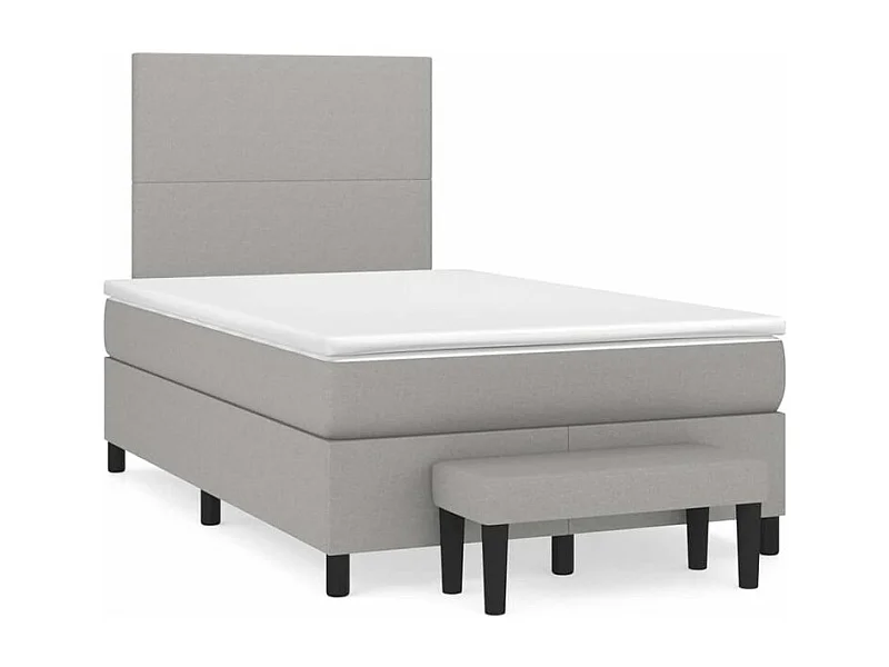 Sommier à lattes de lit avec matelas Gris clair 120x200 Tissu
