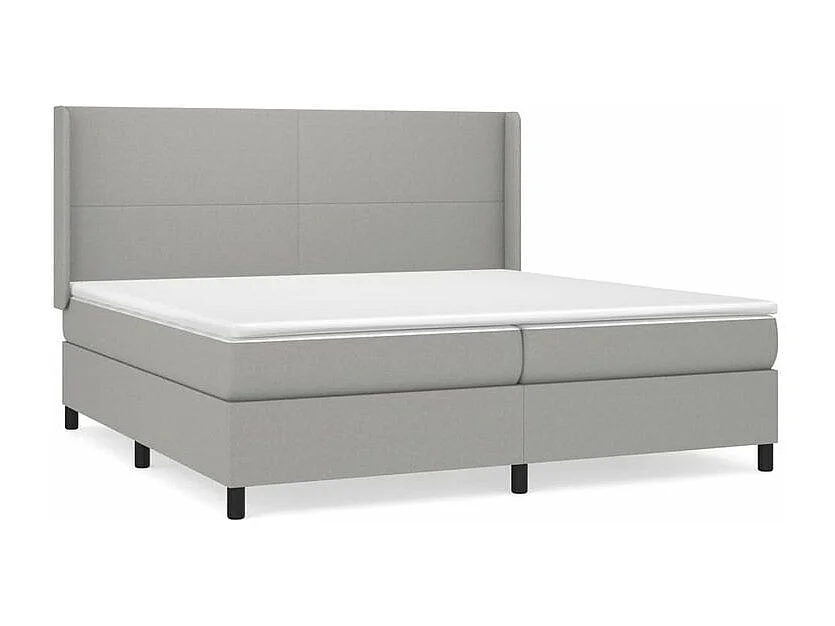 Sommier à lattes de lit avec matelas Gris clair 200x200 Tissu