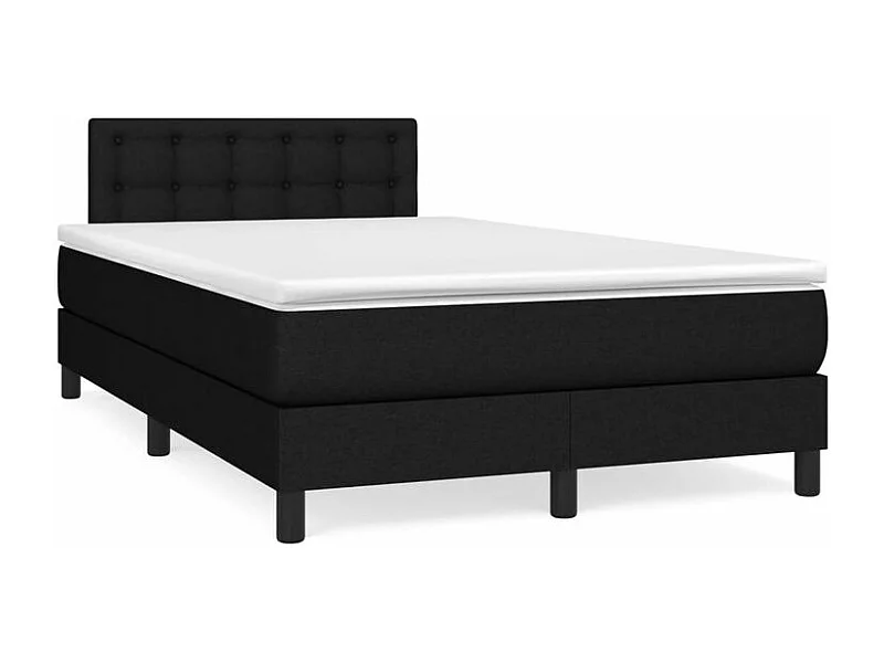 Sommier à lattes de lit avec matelas Noir 120x200 Tissu
