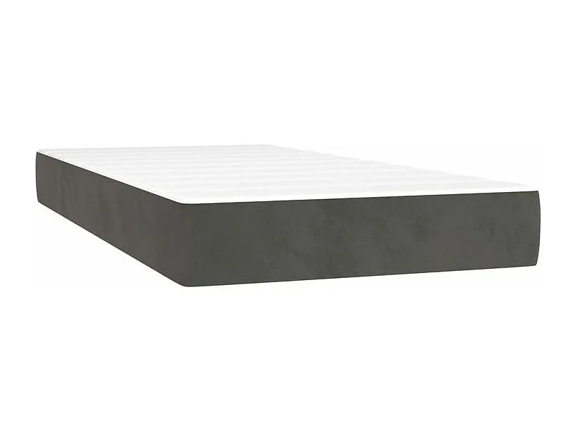 Sommier à lattes de lit et matelas et LED Gris foncé 90x200