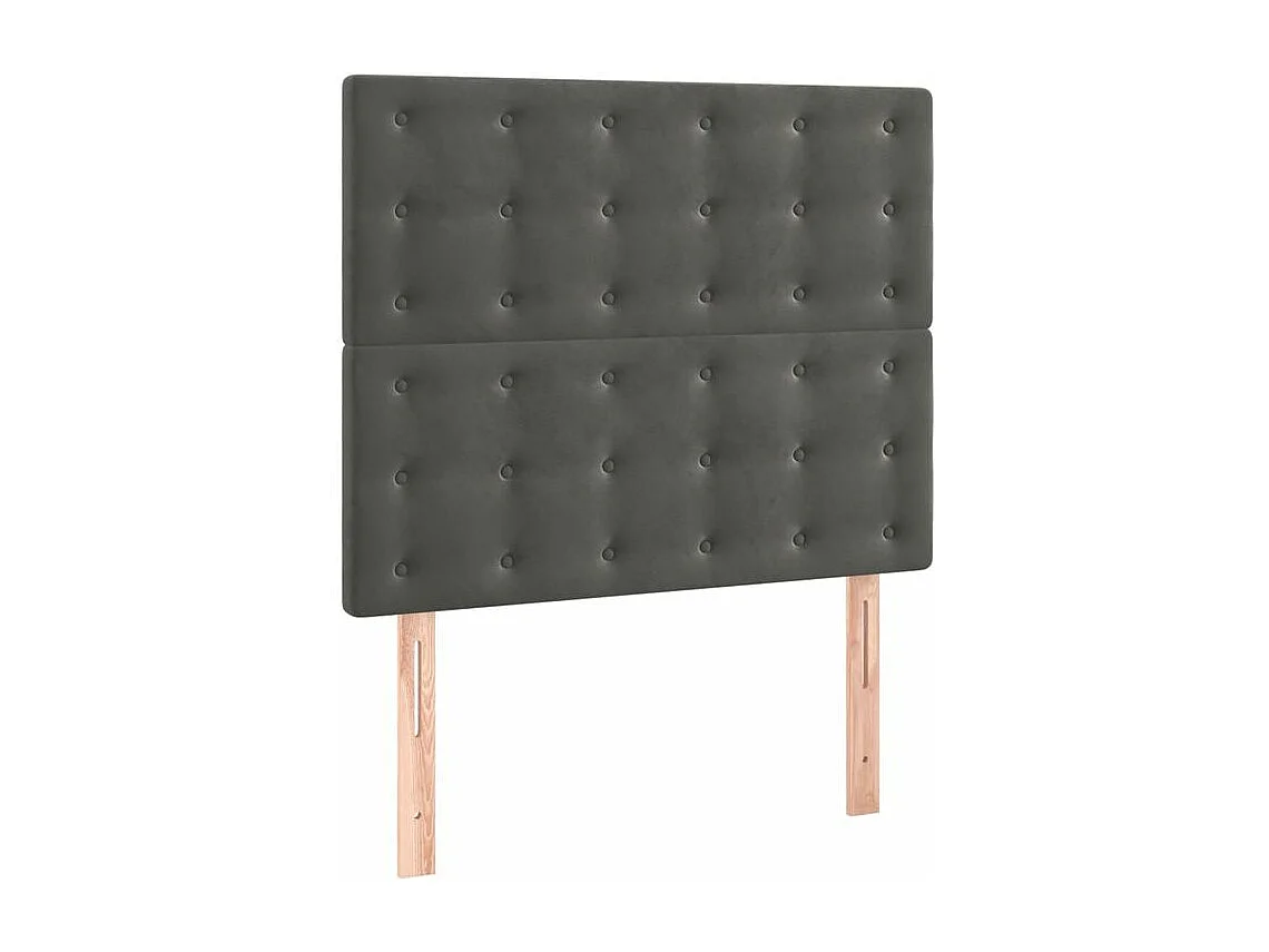 Sommier à lattes de lit et matelas et LED Gris foncé 90x200