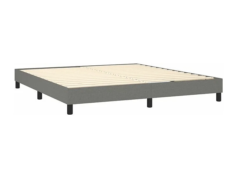 Sommier à lattes de lit avec matelas Gris foncé 160x200 Tissu