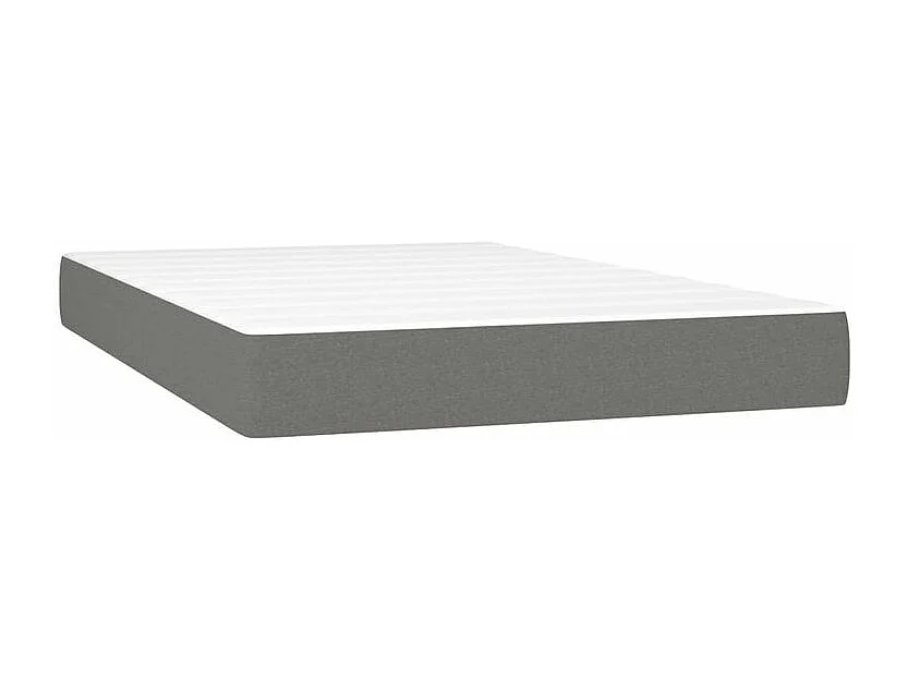 Sommier à lattes de lit avec matelas Gris foncé 120x200 Tissu