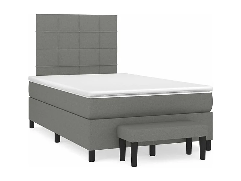 Sommier à lattes de lit avec matelas Gris foncé 120x200 Tissu