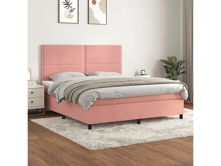 Sommier à lattes de lit avec matelas Rose 160x200 Velours