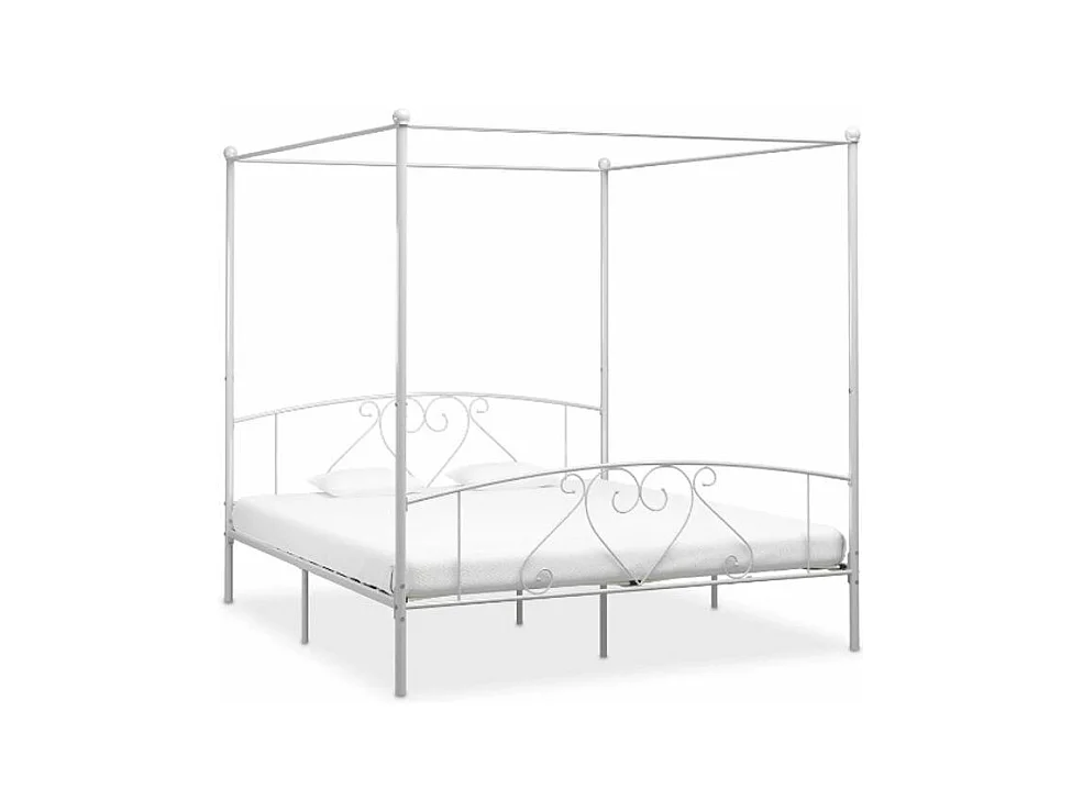 Hemelbedframe metaal wit 180x200 cm