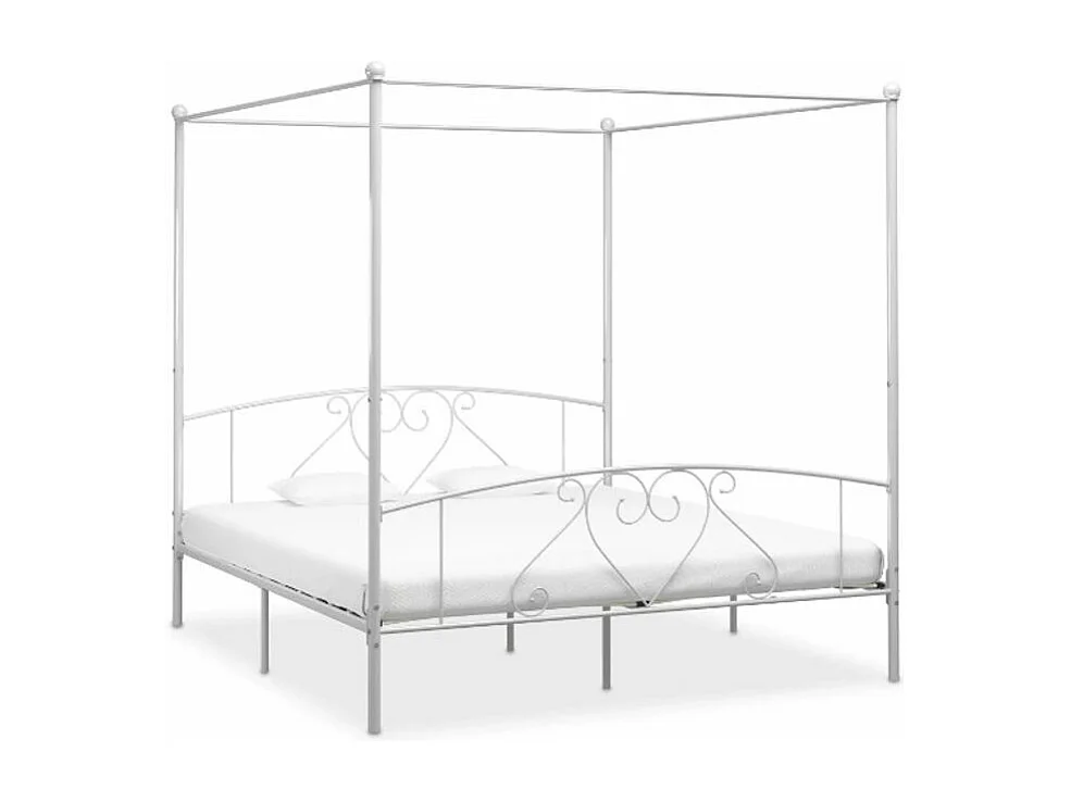 Hemelbedframe metaal wit 180x200 cm
