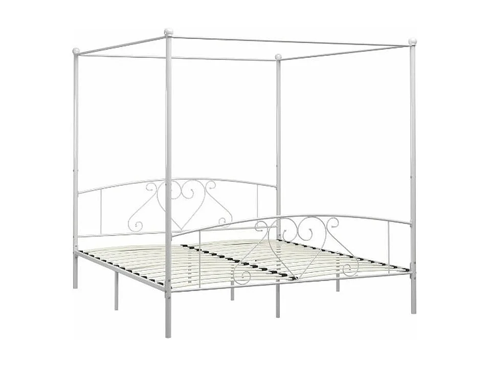 Hemelbedframe metaal wit 180x200 cm