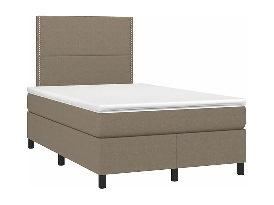 Sommier à lattes de lit avec matelas Taupe 120x200 Tissu