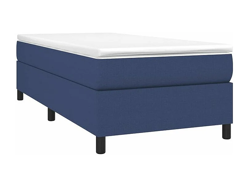 vidaXL Cama box spring con colchón tela azul 100x200 cm