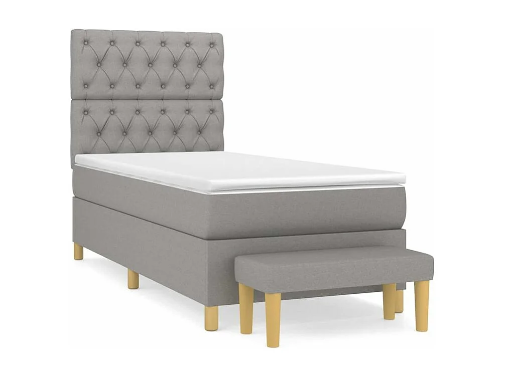 Sommier à lattes de lit avec matelas Gris clair 80x200 Tissu