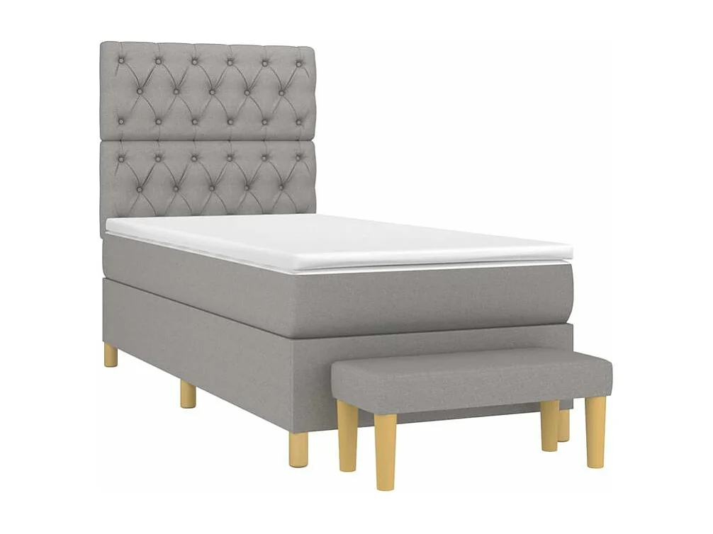Sommier à lattes de lit avec matelas Gris clair 80x200 Tissu