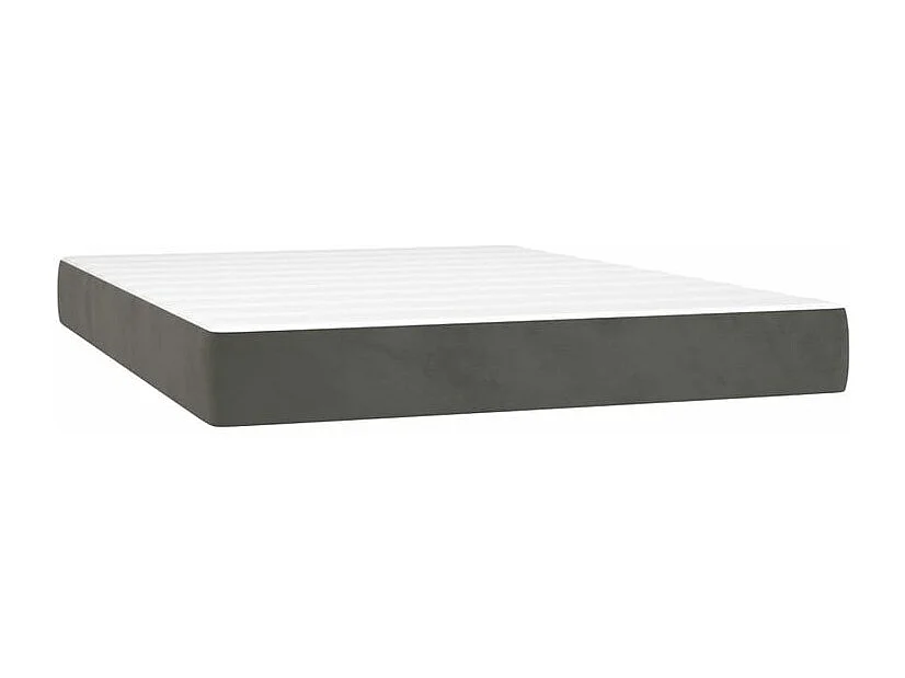 Sommier à lattes de lit matelas et LED Gris foncé 140x190
