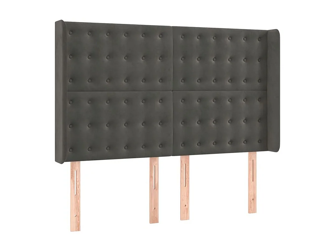 Sommier à lattes de lit matelas et LED Gris foncé 140x190