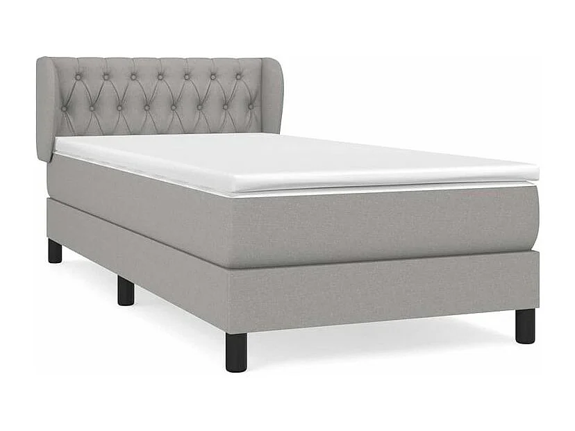 Sommier à lattes de lit avec matelas Gris clair 100x200 Tissu