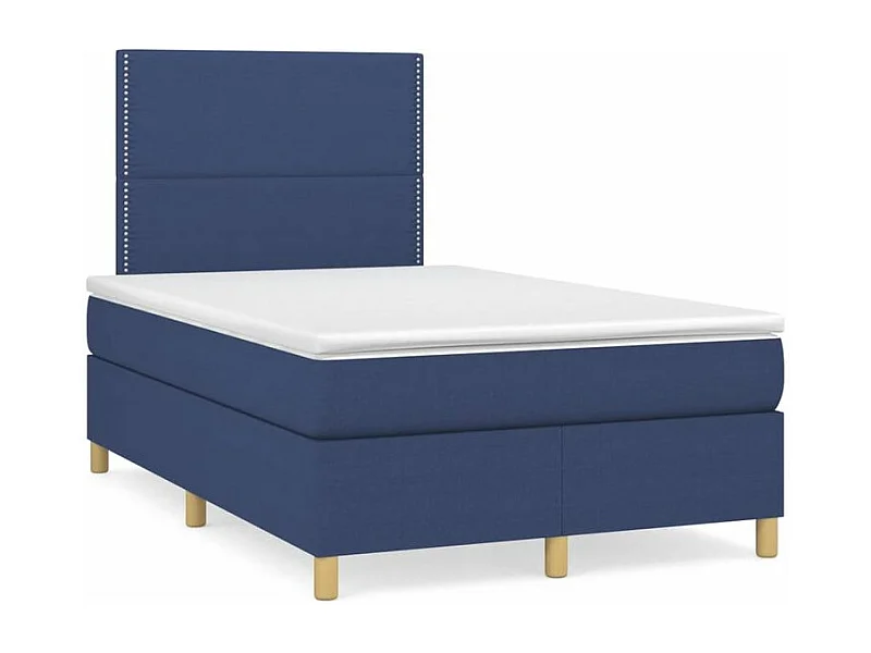 Sommier à lattes de lit avec matelas Bleu 120x200 Tissu