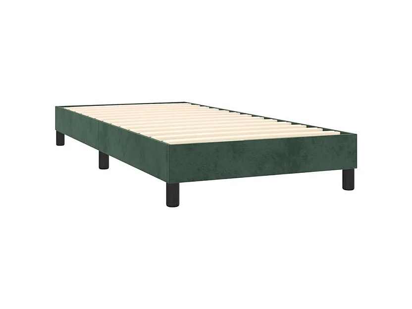 Sommier à lattes de lit et matelas et LED Vert foncé 90x200