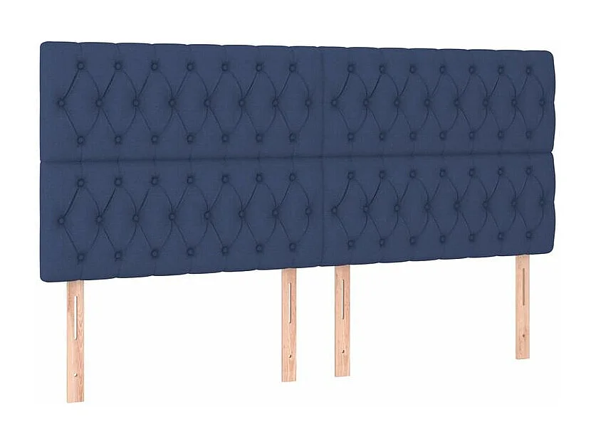 Sommier à lattes de lit et matelas et LED Bleu 180x200 Tissu