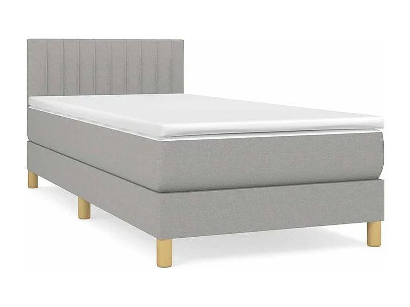 Sommier à lattes de lit avec matelas Gris clair 100x200 Tissu