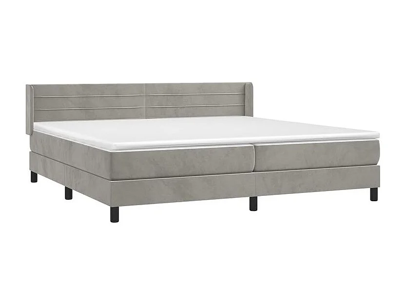 Sommier à lattes de lit et matelas Gris clair 200x200 Velours