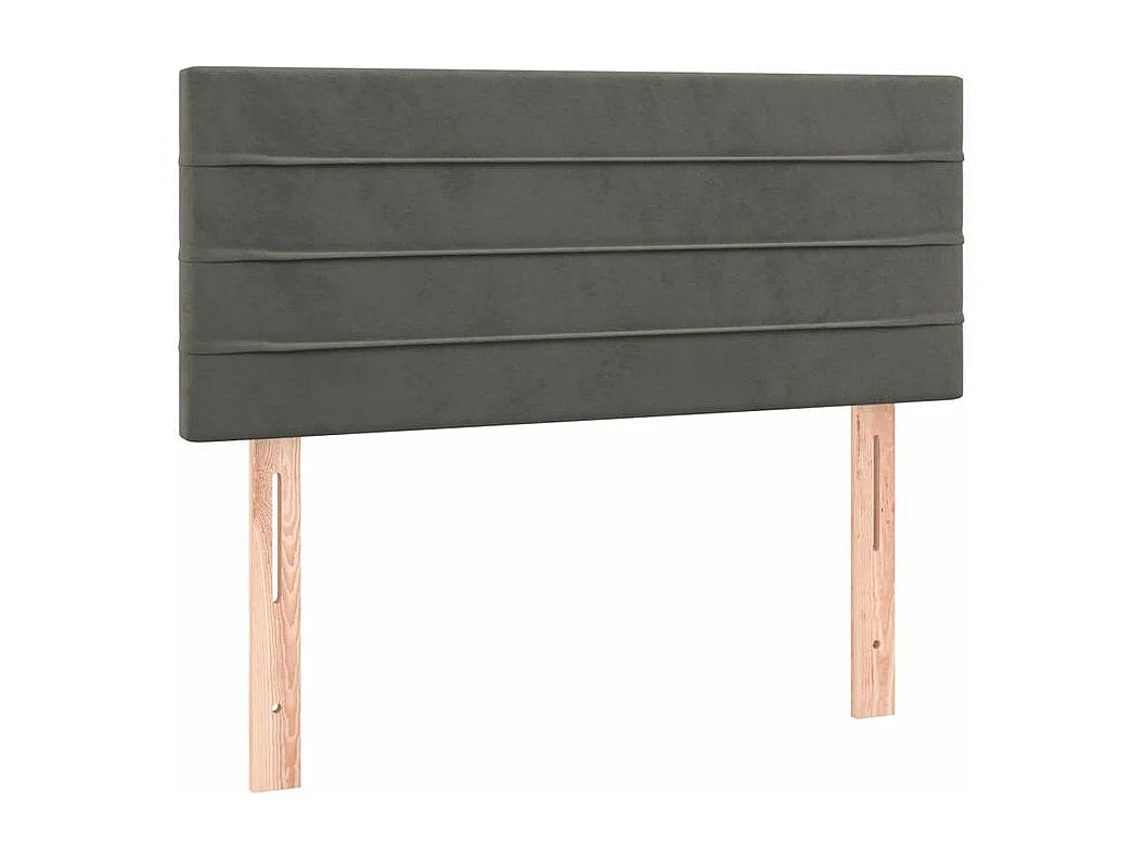 Sommier à lattes de lit et matelas et LED Gris foncé 90x200