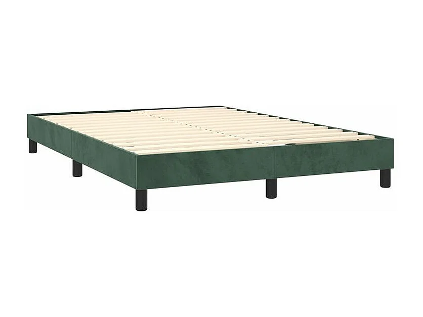 Sommier à lattes de lit et matelas Vert foncé 140x200 Velours