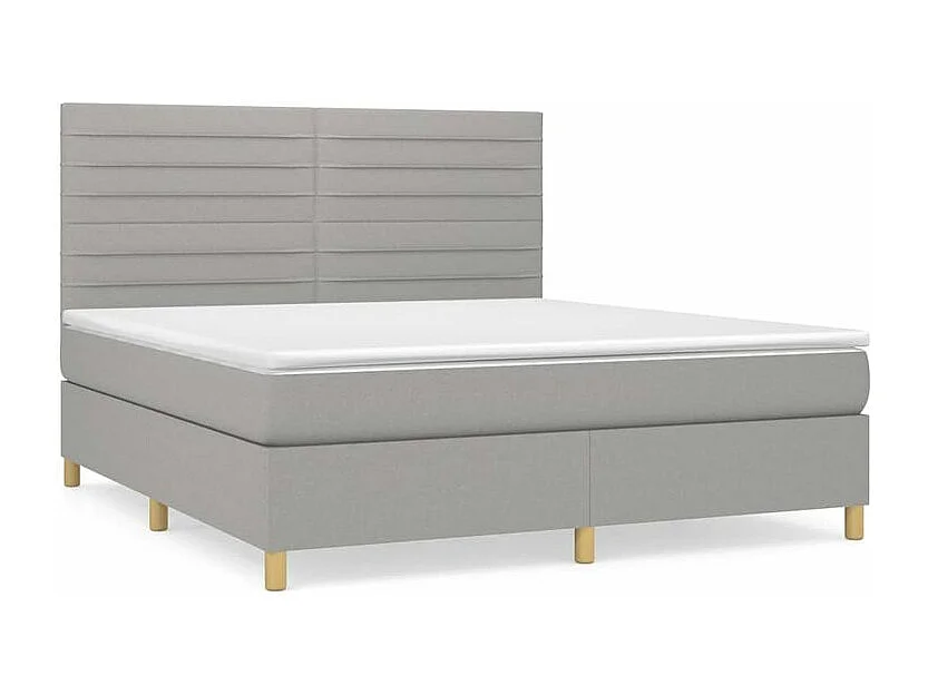 Sommier à lattes de lit avec matelas Gris clair 160x200 Tissu