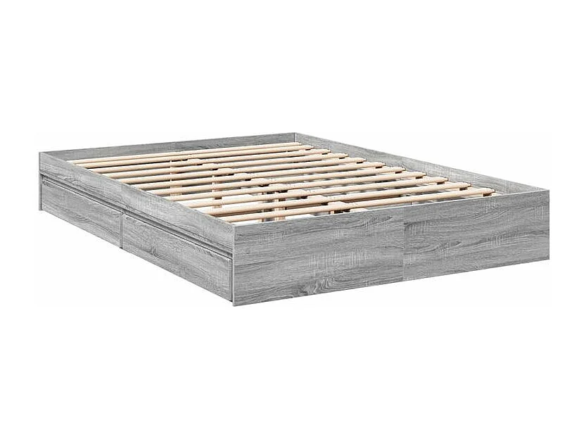 Cadre de lit à tiroirs sonoma gris 160x200 bois d'ingénierie