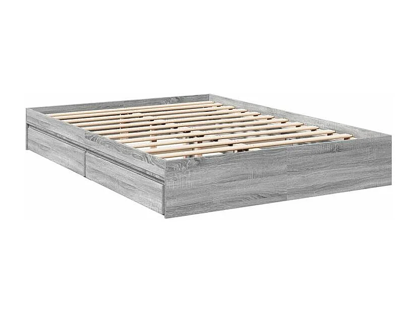 Cadre de lit à tiroirs sonoma gris 160x200 bois d'ingénierie