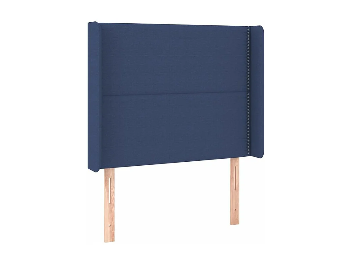 Sommier à lattes de lit matelas et LED Bleu 90x190 Tissu