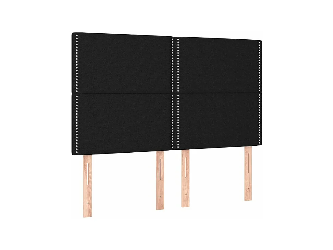 Sommier à lattes de lit avec matelas Noir 140x200 Tissu