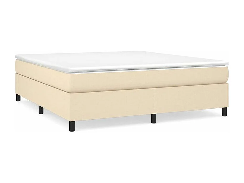Sommier à lattes de lit avec matelas Crème 160x200 Tissu