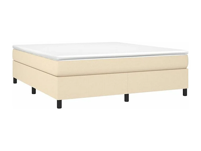 Sommier à lattes de lit avec matelas Crème 160x200 Tissu