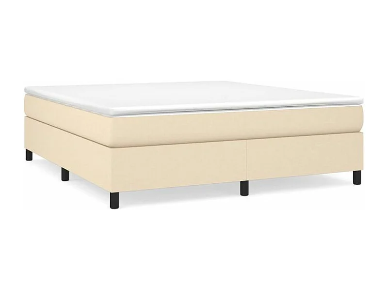 Sommier à lattes de lit avec matelas Crème 160x200 Tissu