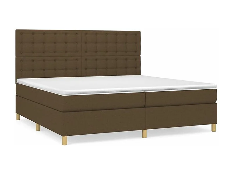 Sommier à lattes de lit avec matelas Marron foncé 200x200