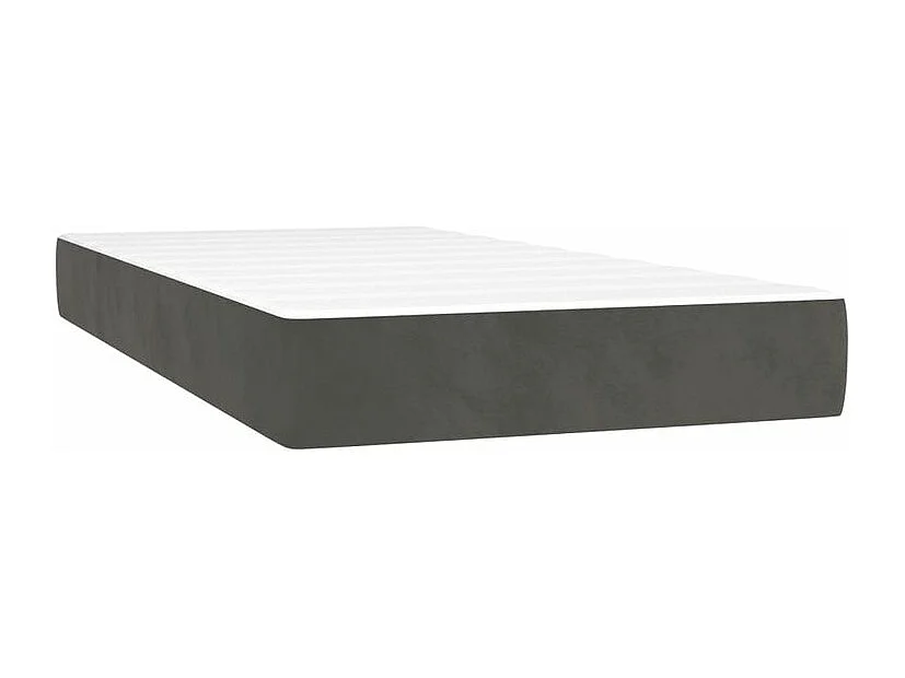 Sommier à lattes de lit et matelas Gris foncé 90x200 Velours