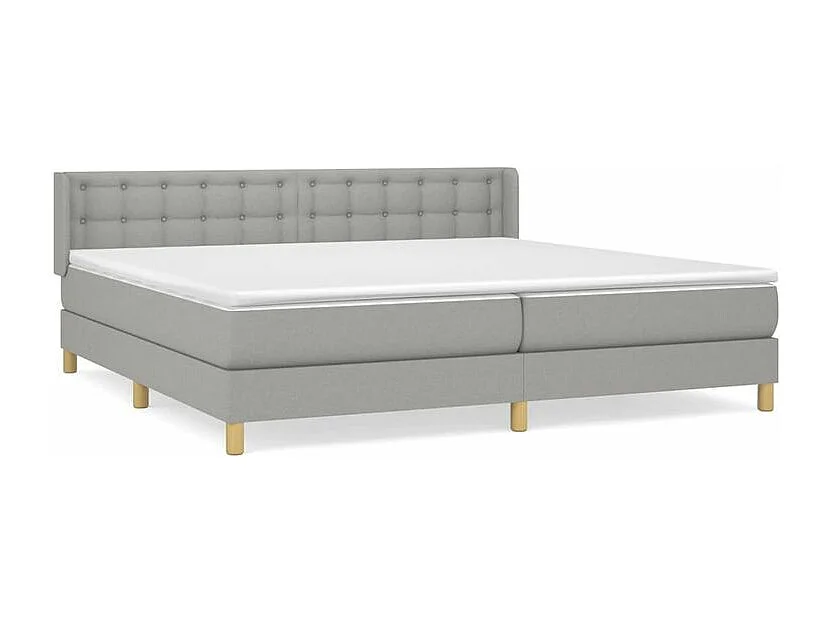 Sommier à lattes de lit avec matelas Gris clair 160x200 Tissu