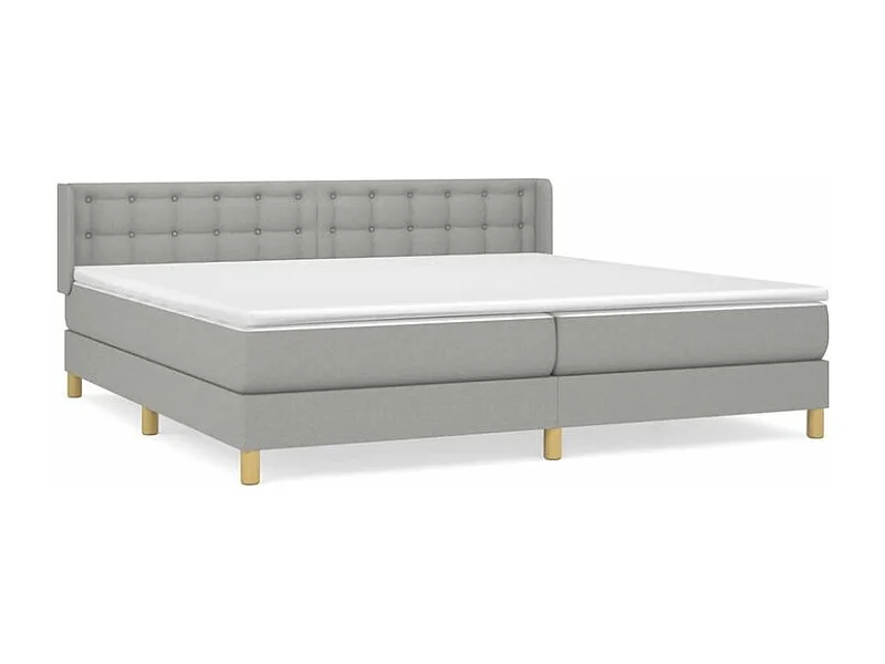 Sommier à lattes de lit avec matelas Gris clair 160x200 Tissu