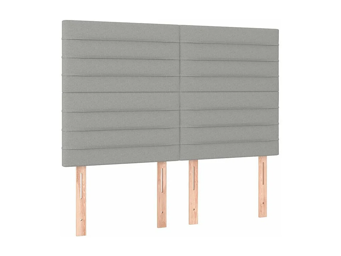 Sommier à lattes de lit et matelas et LED Gris clair 140x190