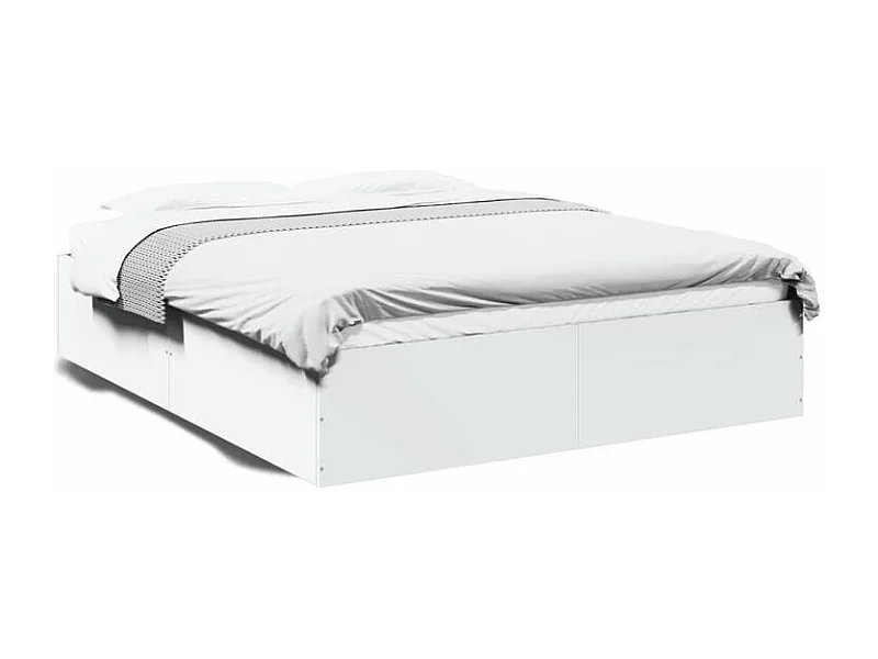 Cadre de lit blanc 150x200 bois d'ingénierie