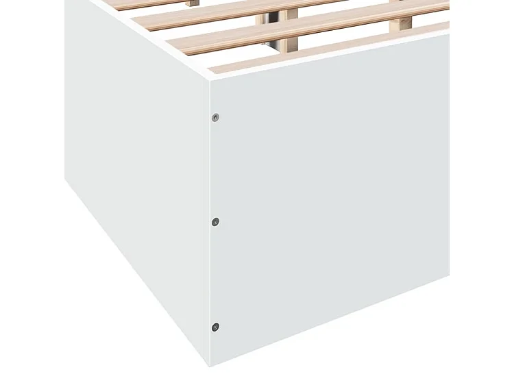 Cadre de lit blanc 150x200 bois d'ingénierie